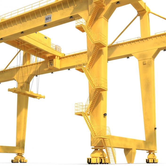 Rail Mounted Gantry Container Crane Yellow 3D