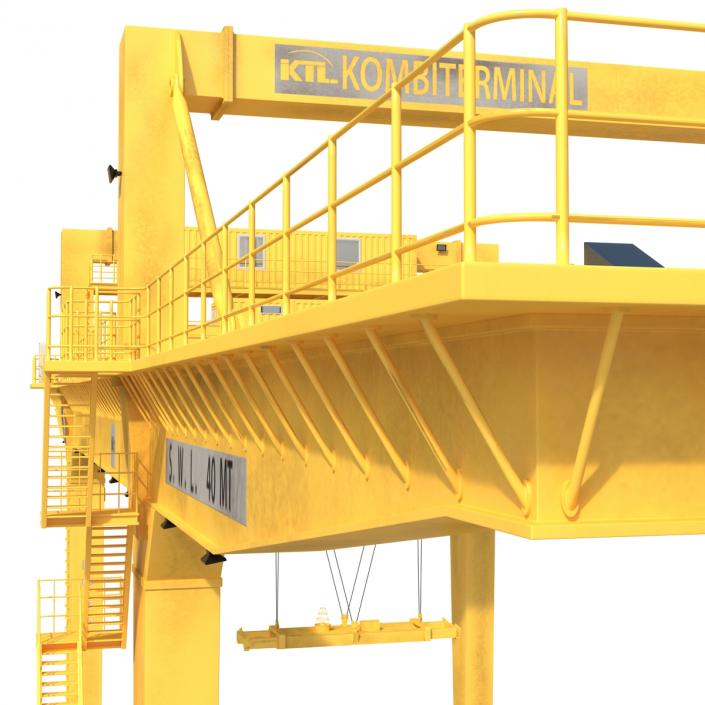 Rail Mounted Gantry Container Crane Yellow 3D