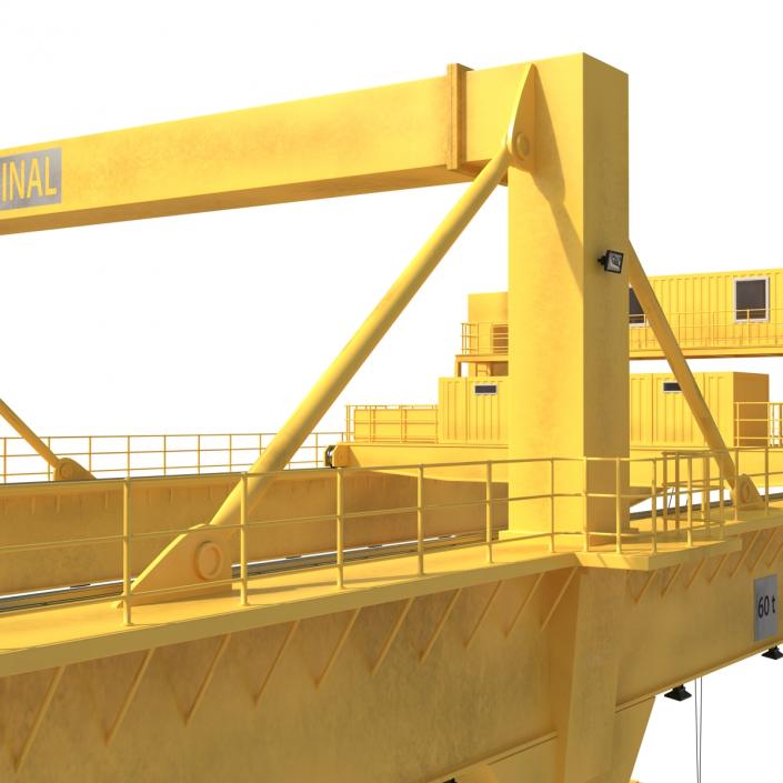 Rail Mounted Gantry Container Crane Yellow 3D