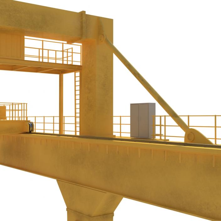 Rail Mounted Gantry Container Crane Yellow 3D