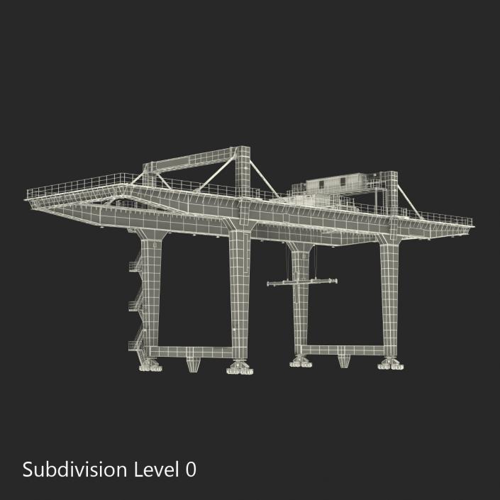 Rail Mounted Gantry Container Crane Yellow 3D