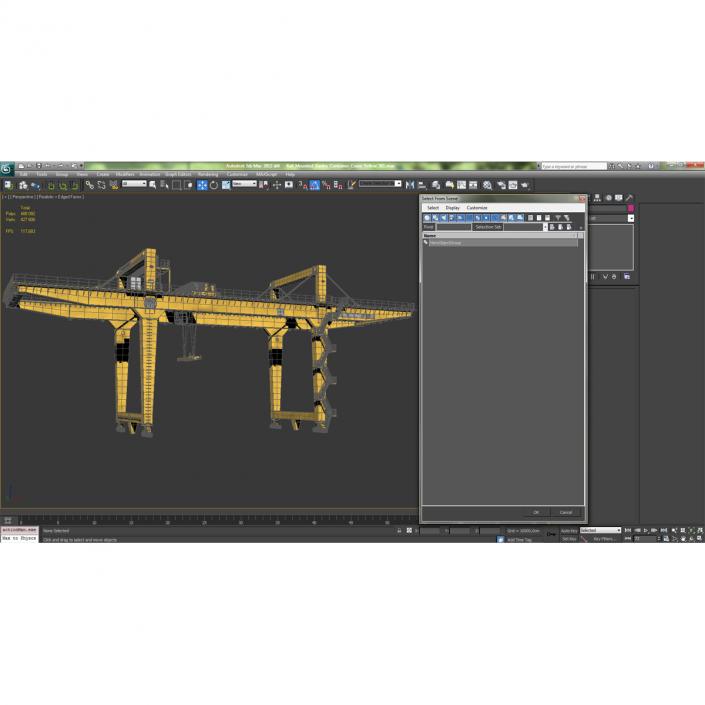 Rail Mounted Gantry Container Crane Yellow 3D