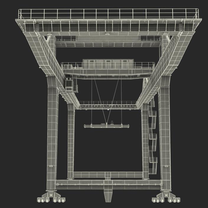 Rail Mounted Gantry Container Crane Yellow 3D