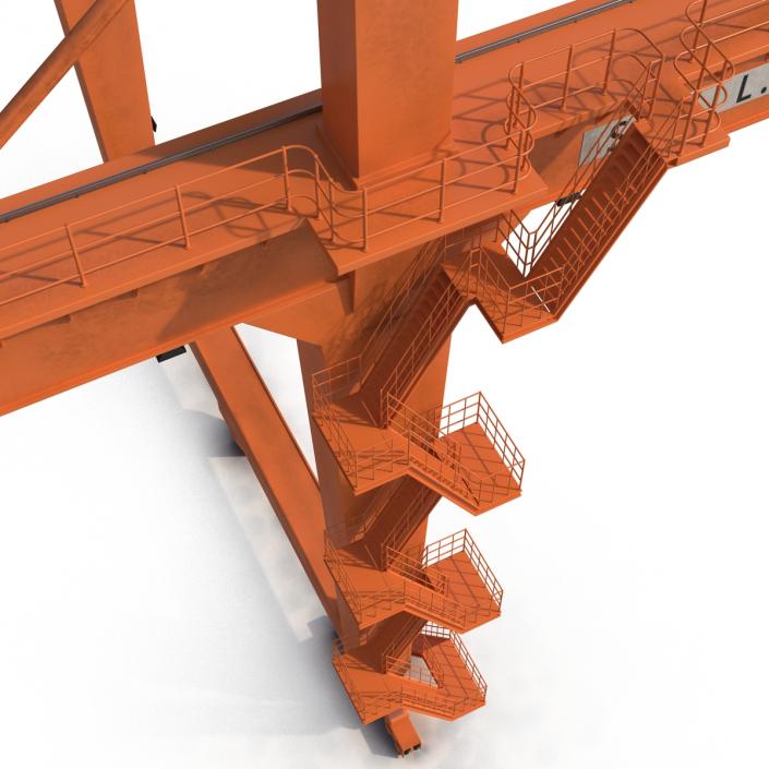 Rail Mounted Gantry Container Crane Orange 3D