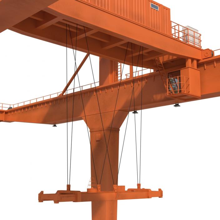 Rail Mounted Gantry Container Crane Orange 3D