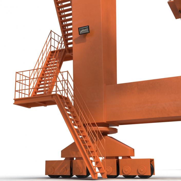 Rail Mounted Gantry Container Crane Orange 3D