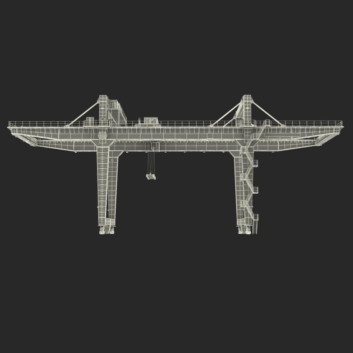 Rail Mounted Gantry Container Crane Orange 3D