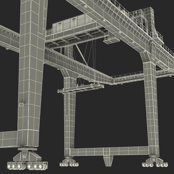 Rail Mounted Gantry Container Crane Orange 3D