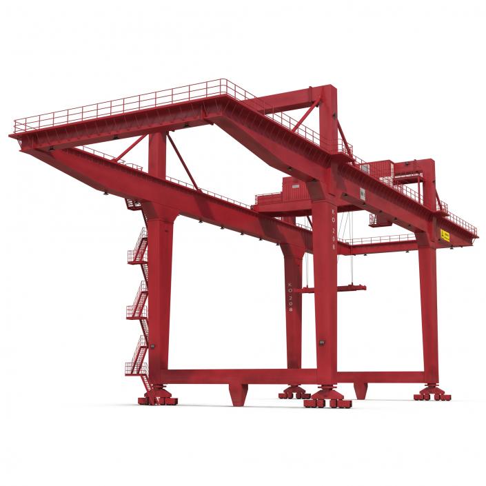 Rail Mounted Gantry Container Crane Red 3D model