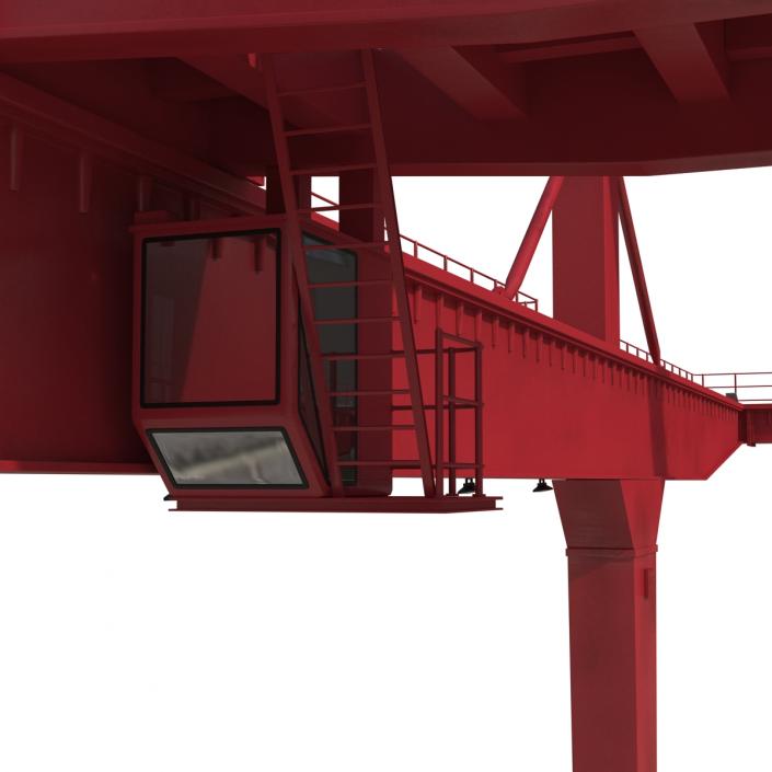 Rail Mounted Gantry Container Crane Red 3D model