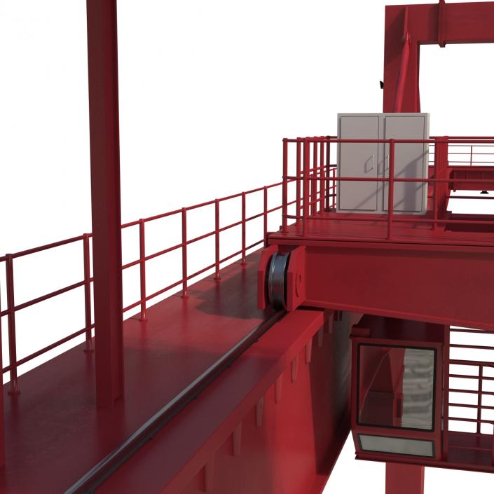 Rail Mounted Gantry Container Crane Red 3D model