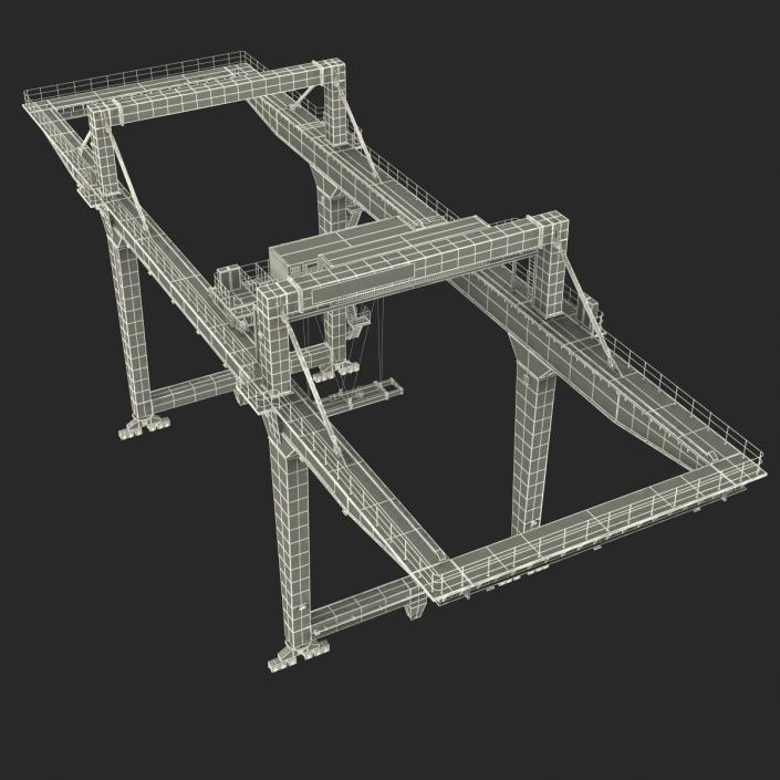 Rail Mounted Gantry Container Crane Red 3D model