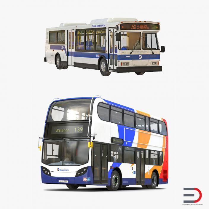 3D Buses Collection 3 model