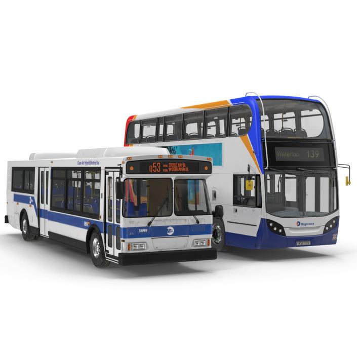 3D Buses Collection 3 model