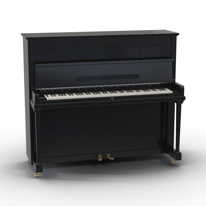 Upright Piano Black 3D model