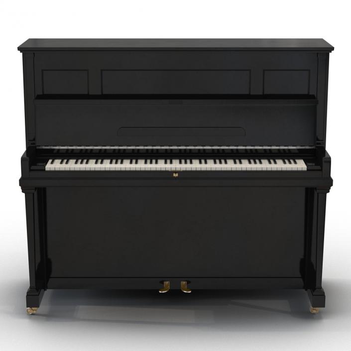 Upright Piano Black 3D model