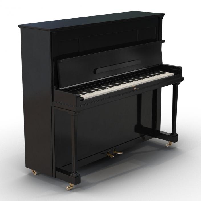 Upright Piano Black 3D model