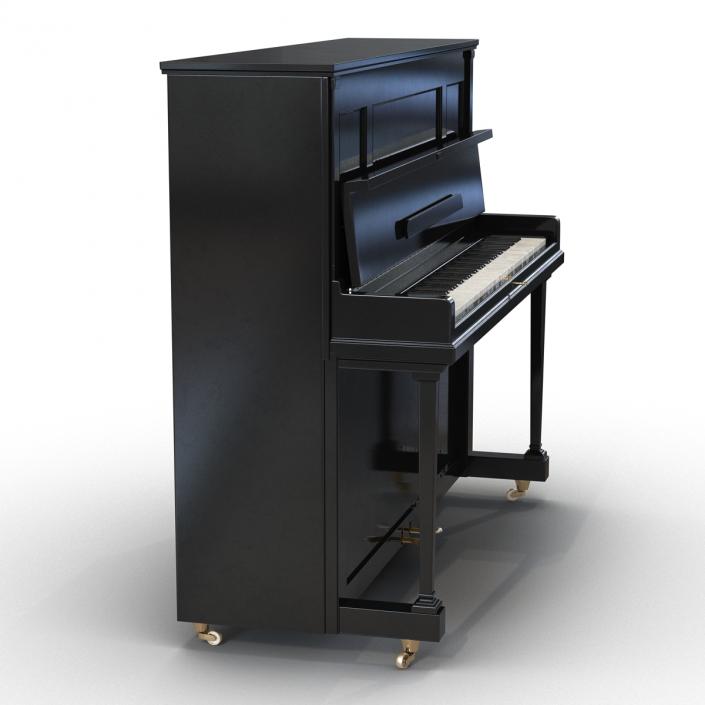 Upright Piano Black 3D model