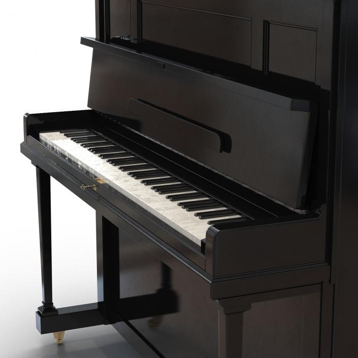 Upright Piano Black 3D model