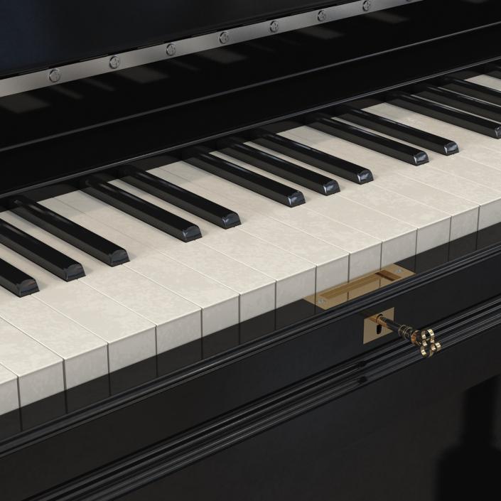 Upright Piano Black 3D model