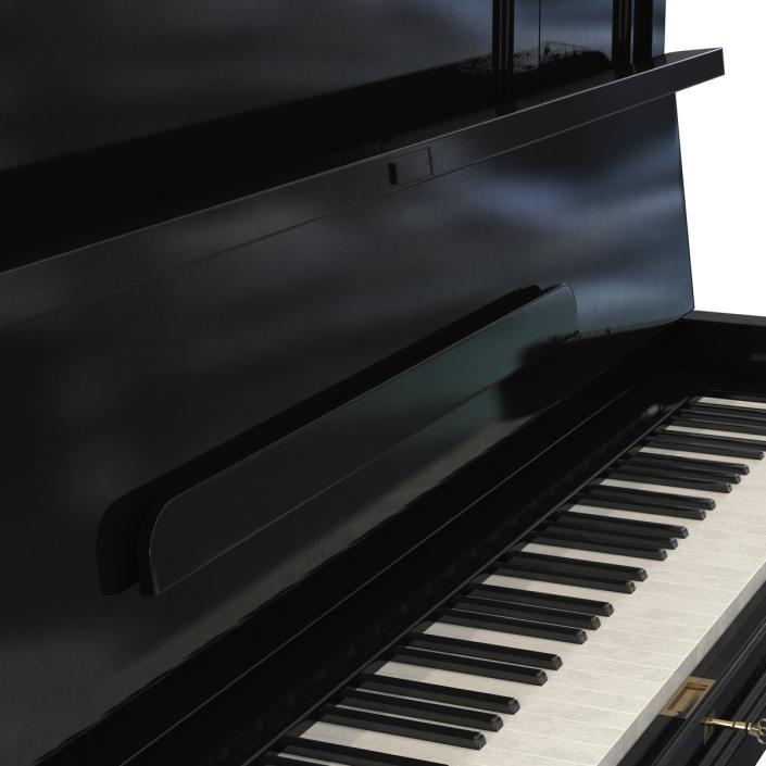 Upright Piano Black 3D model