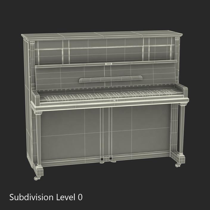 Upright Piano Black 3D model