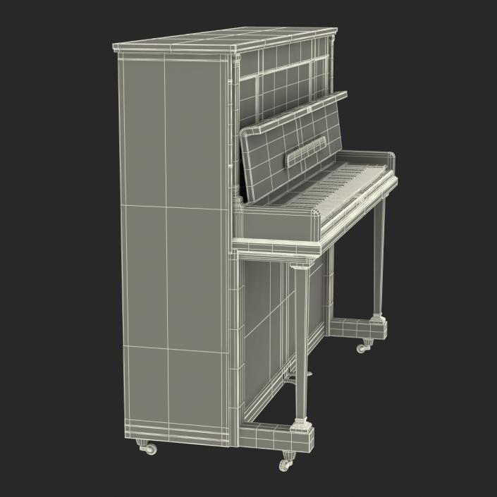 Upright Piano Black 3D model