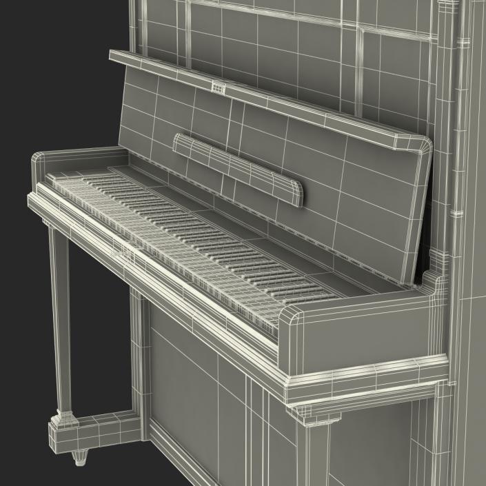 Upright Piano Black 3D model