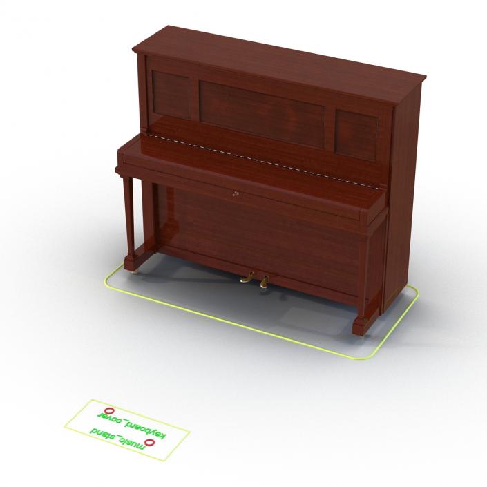 3D model Upright Piano Rigged