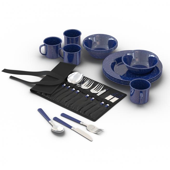 Camping Dishes and Utensils 3D