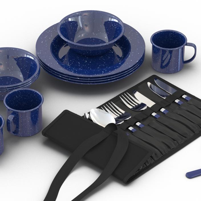 Camping Dishes and Utensils 3D