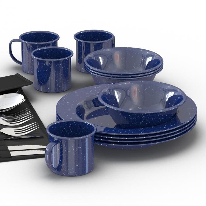 Camping Dishes and Utensils 3D