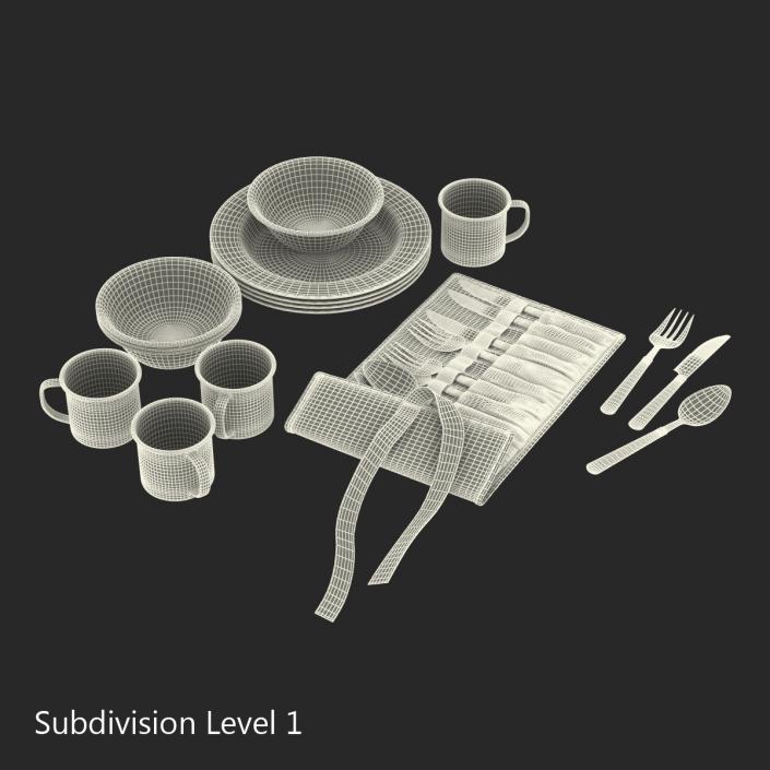 Camping Dishes and Utensils 3D