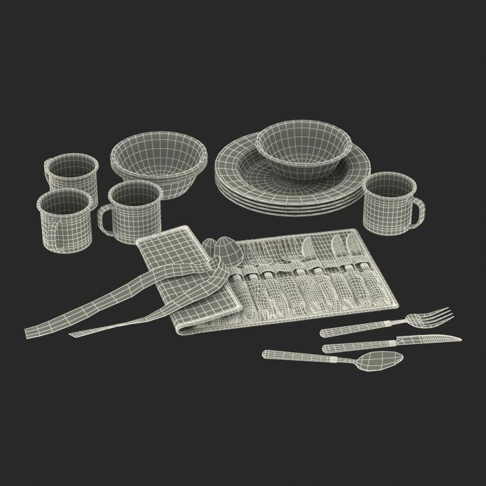 Camping Dishes and Utensils 3D