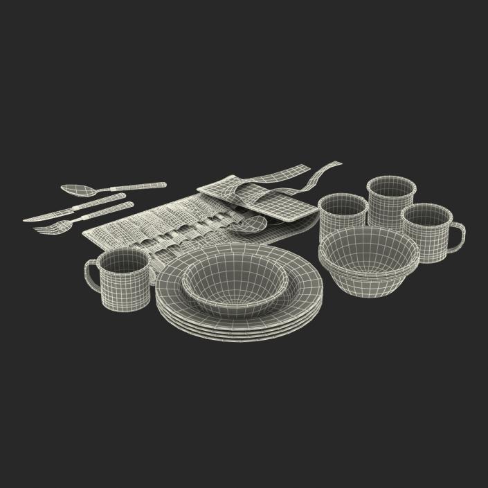 Camping Dishes and Utensils 3D