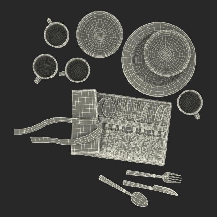 Camping Dishes and Utensils 3D