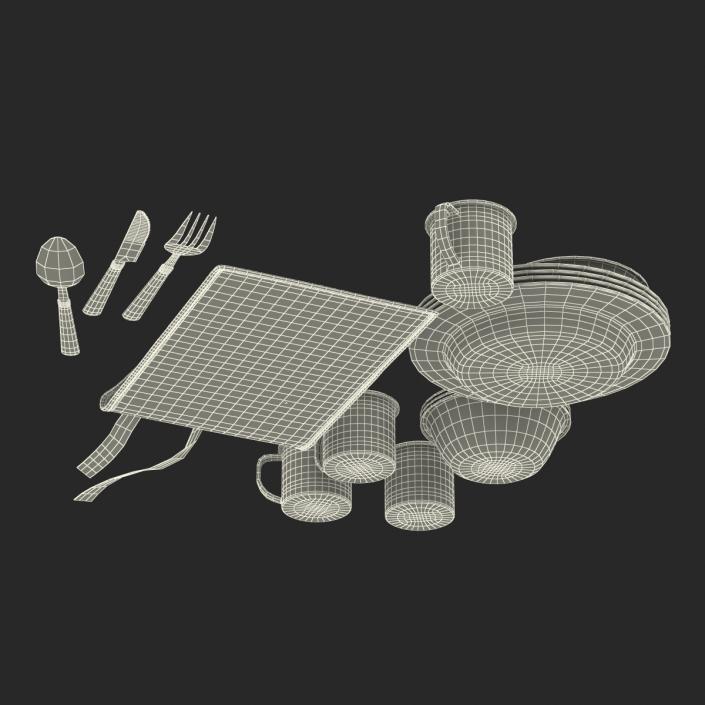 Camping Dishes and Utensils 3D