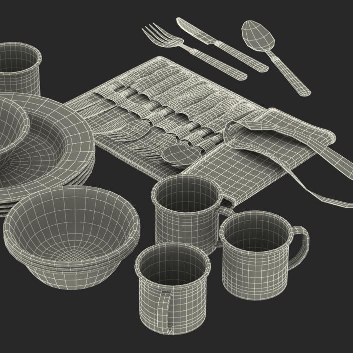 Camping Dishes and Utensils 3D