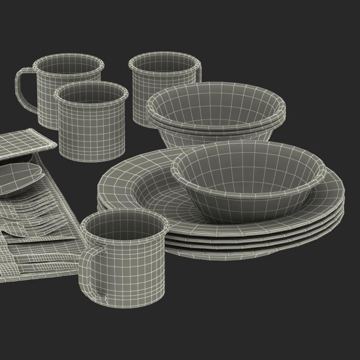 Camping Dishes and Utensils 3D