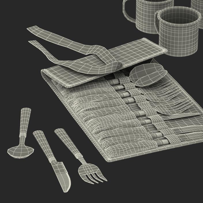 Camping Dishes and Utensils 3D