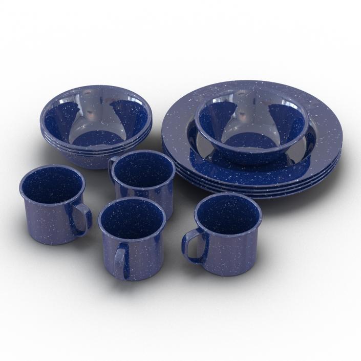 3D Camping Dishes Set model