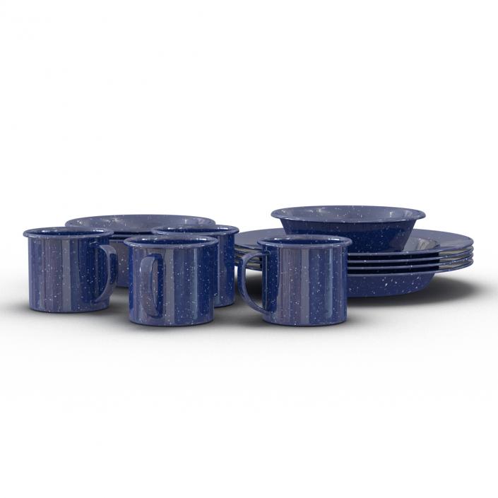 3D Camping Dishes Set model