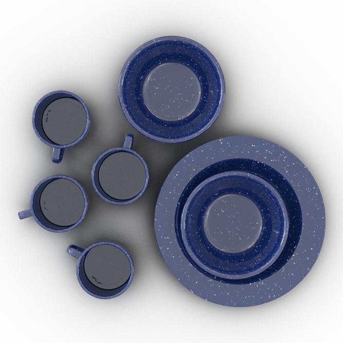 3D Camping Dishes Set model