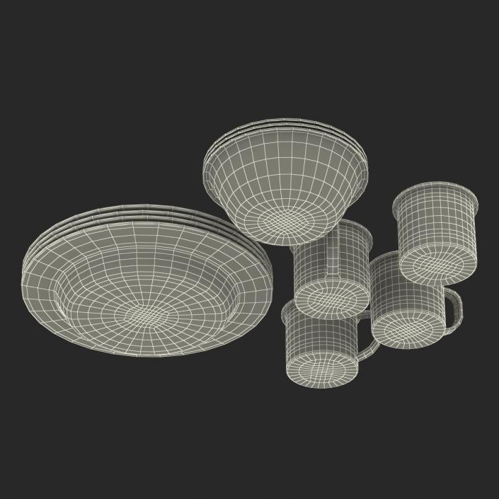 3D Camping Dishes Set model