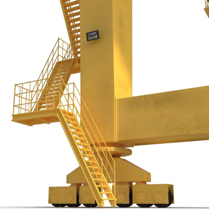 3D Rail Mounted Gantry Container Crane Yellow and 40 ft ISO Container