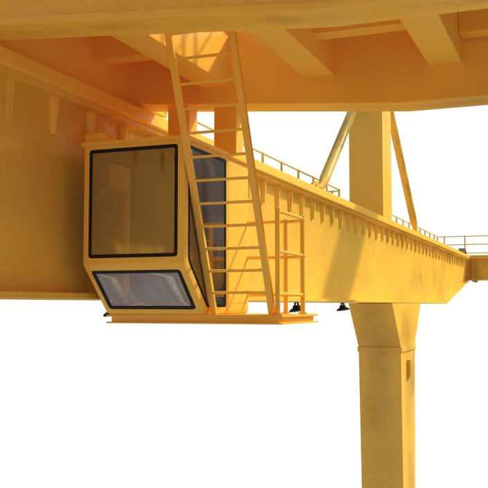 3D Rail Mounted Gantry Container Crane Yellow and 40 ft ISO Container