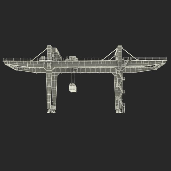 3D Rail Mounted Gantry Container Crane Yellow and 40 ft ISO Container