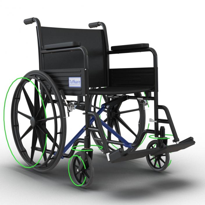 Wheelchair Rigged 3D