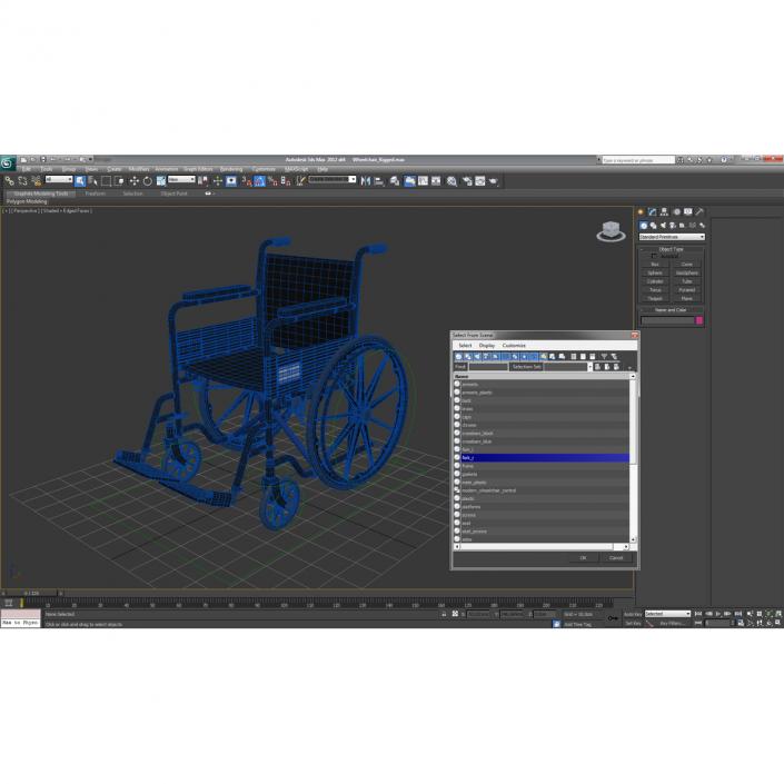 Wheelchair Rigged 3D