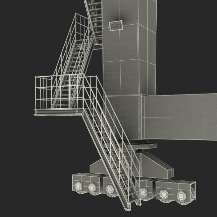 Rail Mounted Gantry Container Crane Rigged Yellow 3D model